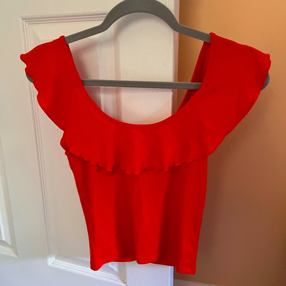 Red Off the shoulder Top